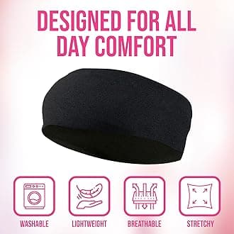 Styla Hair 10 Pack Yoga Headbands - Elastic Cotton Multi-Function Sports Head Bands Stretchy Wraps (Black)