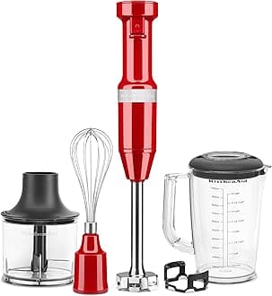 KitchenAid KHBV83ER Variable Speed Corded Hand Mixer with Accessories, Empire Red