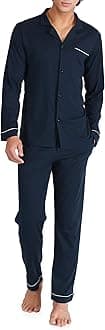 DAVID ARCHY Mens Cotton Sleepwear Pajamas Set Long Sleeve, Button-Down with Pockets, Fly Loungewear for Men Top & Pants Set