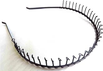 Black metal twisted wire comb headband