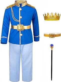 TOGROP Prince Charming Costume for Kids Boys Royal Prince King Outfit Party Cosplay 4-10 Years