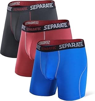 Mens Underwear with Pouch for balls Anti Chafing Underwear Men Athletic Sport Performance Long Boxer Briefs 3 Pack