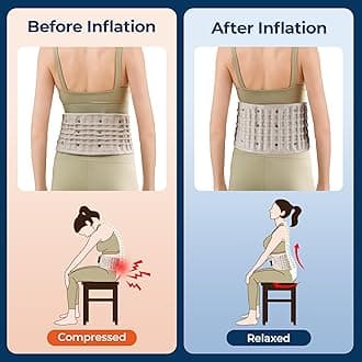 Decompression Back Support Belt for Lower Back Pain Relief, Spinal Air Traction Belt for Man&Woman Lumbar Pain Relief, Inflatable Belt One Size Fits 29-49 inches Waist