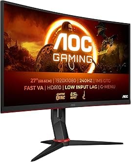 gaming C27G4ZXE - 27 Inch Curved FHD Monitor, 280Hz, 0.3ms, Fast VA, HDR10, Esports base, low Input Lag, FreeSync (1920 x 1080,300 cd/m2, HDMI 2.0 / DP 1.2)