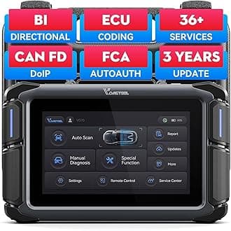 Bidirectional Scan Tool VD70, OBD2 Scanner Diagnostic Tool with ECU Coding, 36+ Resets, PMI, FCA AutoAuth, All System, CAN FD & DoIP, V.A.G. Guide, 3-Year Update