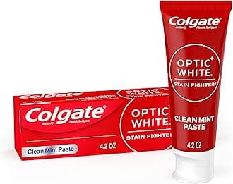 Optic White Stain Fighter Teeth Whitening Toothpaste, Anticavity Fluoride Toothpaste for Whitening Teeth, Helps Remove Daily Surface Stains, Clean Mint Paste, 4 Pack, 4.2 oz