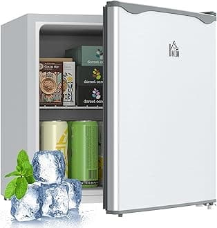 HOMCOM Mini Freezer Countertop, 1.1 Cu.Ft Compact Upright Freezer with Removable Shelves, Reversible Door for Home, Dorm, Apartment and Office, Gray
