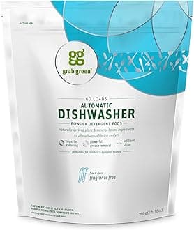 GrabGreen, Automatic Dishwashing Detergent, Fragrance Free, 60 Loads, 2 lbs 4 oz (1080 g)