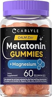 Carlyle Melatonin Gummies 10mg | with Magnesium Citrate | 60 Count | Vegan Formula | Non-GMO, Gluten Free