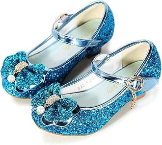 BFOEL Girls Dress Shoes Adorable Sparkle Mary Jane Flats for Wedding Party