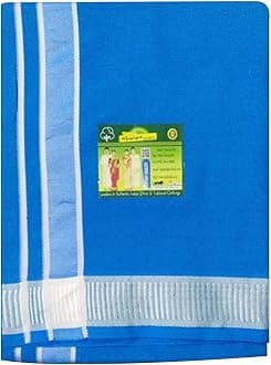 StylesindiaMen's Cotton Colored Dhoti with Fancy Border Kerala-style Veshti Mundu Kaili Lungi 2.0 Mtrs