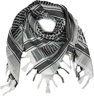 Arab Head Scarf Keffiyeh Shemagh Comfortable Tactical Shawl Woven Printed Palestine Head Neck Wrap 43x43-Inch
