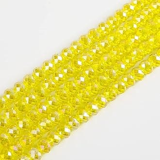 Novborcz6mmYellow AB Rondelle Glass Beads for Jewelry Making 850pcs Faceted Briolette Shape Crystal Spacer Beads Assortments Supplies Accessories for Bracelet Necklace for Wholesale