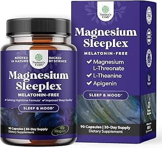 High Absorption Magnesium Sleep Supplement - Rest Support Magtein Magnesium L-Threonate and Apigenin Theanine for Sleep and Rest for Women & Men - Mg L-Threonate Melatonin Free Sleeping Aid - 90 Ct