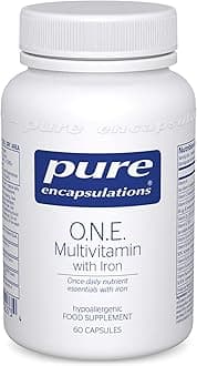 Pure Encapsulations O.N.E. Multivitamin with Iron - with B Vitamins, Folate, Zinc and Vitamins A, B, C, D, E and K in Highly Bioavailable Forms, 60 Capsules