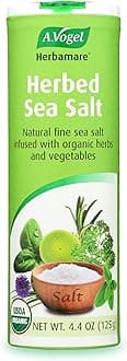 A. Vogel Herbamare Seasoned Sea Salt - USDA Organic - Seasoning Salt Infused with 12 Herbs - 33% Less Sodium - Non-GMO - Gluten Free - Kosher - 4.4 oz