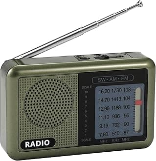 3 Band Mini Pocket Radio with Rechargeable Battery, Portable FM AM Shortwave Radios, Type C Charging Transistor SW Radio with 3.5mm Earphone Jack for Elderly Kids