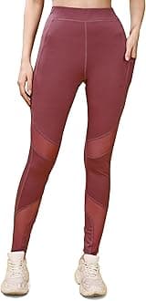 Mehrang Women's Stretch Workout Pants Tights Mesh Mesh Side Pockets