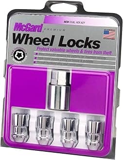 24137 Chrome Cone Seat Wheel Locks (M12 x 1.5 Thread Size) - Set of 4 Locks and 1 Key