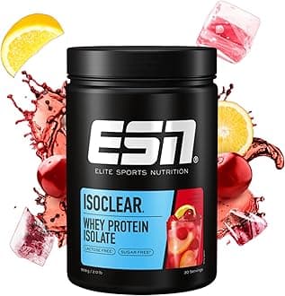 ESN ISOCLEAR Whey Isolate Protein Powder, Cherry Lemonade, 908 g, 2 lbs, 30 Servings Clear Whey - Lactose Free - Muscle Building and Recovery Powder Made in Germany, Laboratory Tested
