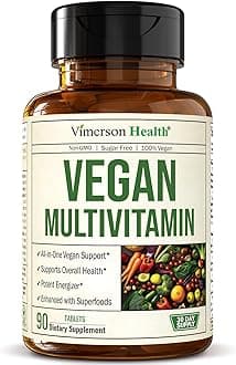 Vegan Multivitamins for Women & Men - Multivitamin & Multimineral Supplements for Energy, Focus and Overall Health. Daily Vegan Vitamins A, C, D, E & B12, Zinc, Calcium, Magnesium & More. 90 Tablets