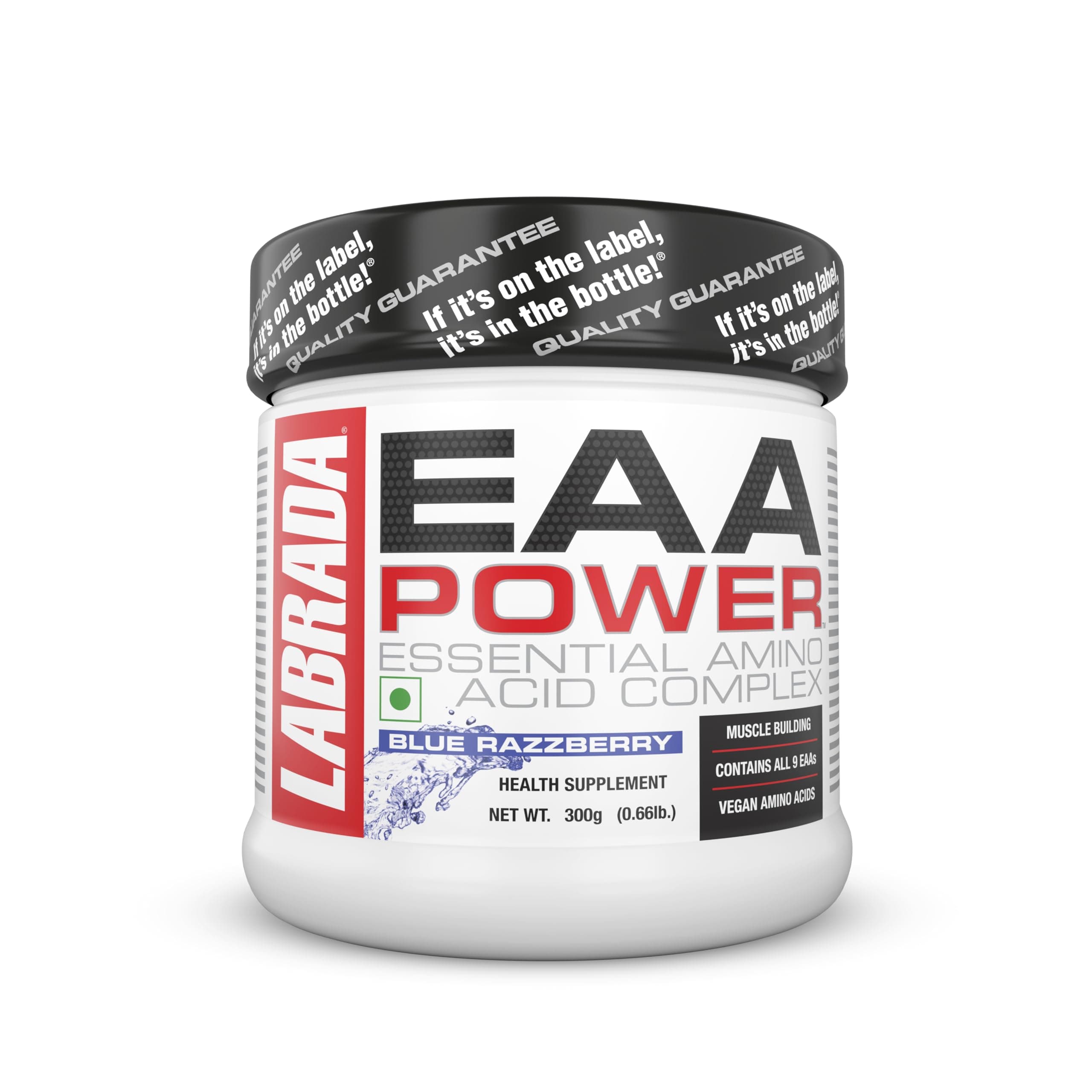Labrada EAA POWER Essential Amino Acid Complex Powder (6.57g EAAs, Muscle Building, Vegan, 30 Servings) - 0.66 lbs (Pack of 300g) (Blue Razzberry)