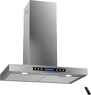 AROAN 30 inch Wall Mount Range Hood, Stainless Steel Kitchen Chimney Vent with 780 CFM & Four-Speed Touch Panel, 2pcs Adjustable LED (PA01-30)
