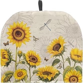 Tea Pot Cosy Dust Cover Insulating Tea Pot Cozies for Teapots Kitchen Accessories Home Table Decorative Teapot Warmer Teapot Cozies Tea Cover, Sunflower Dragonfly Retro