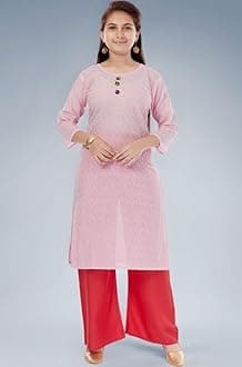 Aarika Girls Casual Wear Yellow Colour Embroidery Cotton Kurti