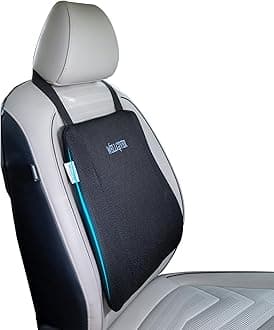 Memory Foam Car Backrest | 2-Year Warranty | Ergonomic Lumbar Support Cushion for Long Drives & Daily Commutes – Universal Fit for All Car Seats | 17 x 14 x 3 Inch | Black Mesh Cover