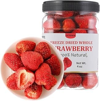 Premium Freeze Dried Strawberries 4 Oz/114g,Whole Big Frozen Dried strawberry,100% Natural,No Additives .