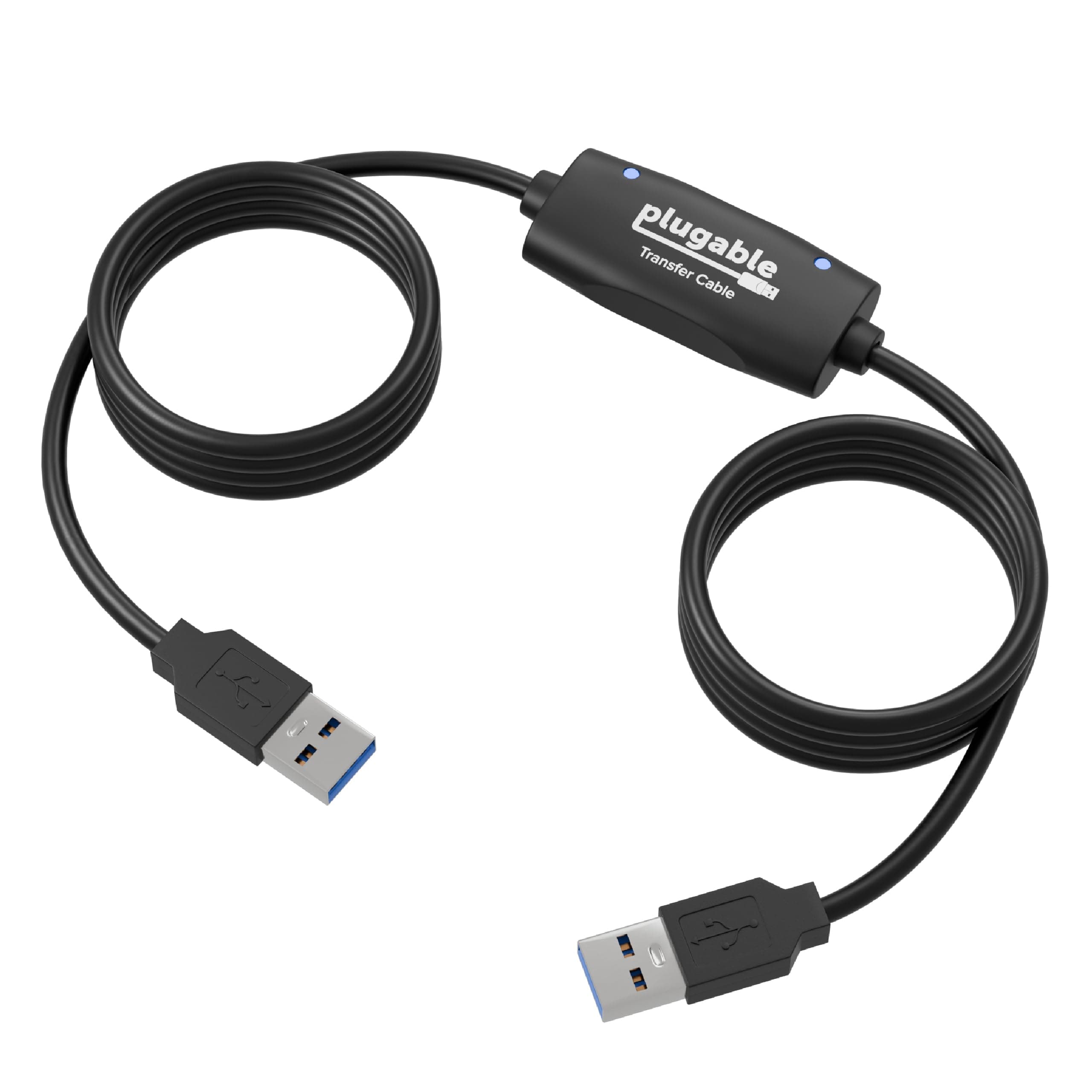 Plugable USB 2.0 Transfer Cable, Unlimited Use, Transfer Data Between 2 Windows PC's, Compatible with Windows 10, 8.1, 8, 7, Vista, XP, Bravura Easy Computer Sync Software Included
