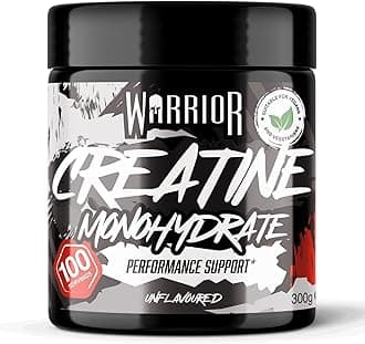 Warrior Creatine Monohydrate Powder 300g (100 Servings) – Pure Micronised Creatine Powder Supplement for Men & Women, Pre & Post Workout Strength, Muscle Growth & Recovery, Vegan – Unflavoured