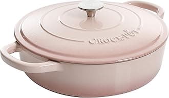 Crock Pot - 125300.02r Crock Pot Artisan Enameled Cast Iron Braiser W/Lid, 5-Quart, Blush