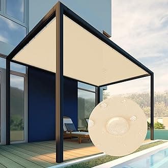 Patio Paradise 19' x 25' Waterproof Sun Shade Sail Rectangle Shade Cloth with Grommets, 260 GSM Patio Canopy Awning 95% UV Block for Backyard Deck Pergola Replacement Cover, Beige, Customized