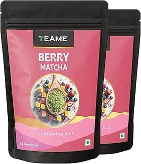 TE-A-ME Berry Matcha Tea Powder, 100g (66 Servings) | Tasty & Delicious | No Artificial Sweeteners | Premium Grade | Ceremonial Grade | Flavoured Matcha