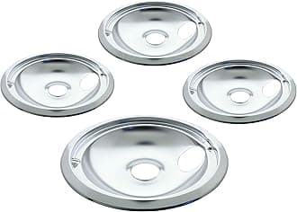 Kitchen Basics 101: 119204XZ Style B Chrome 4 Pack Drip Bowls 3 Small 6" and 1 Large 8" Replacement for GE