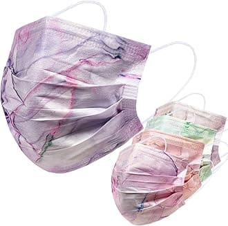 Disposable Safety Mask 3 Layer Protection Face Mask for Adults 50 pcs (Tie Dye)