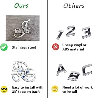 Custom Car Emblem Gift for Cars Lovers, Personalized Vechicle Gifts Race Sign Truck Letter 3D Customized Badges for Boats Motorbike Side Rear Front Hood Trunk Door (Soft Stroke)