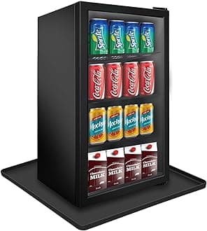 Mini fridge Silicone Mat with Raised Edge, Under Washing Machine Pad Under Mini Refrigerator Freezer Protect From Appliance Leaks Water Spills absorbent (Black, 24'' x 24'')