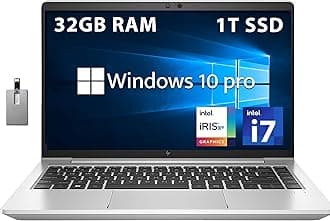 HPEliteBook 640 G9 14" FHD Business Laptop, Intel Core i5-1235U, 32GB RAM, 1TB PCIe SSD, Backlit Keyboard, Fingerprint Reader, 720p Camera, Wi-Fi 6E, Win 10 Pro, Silver, 32GB USB Card