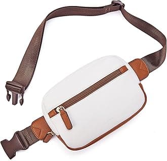 Telena Fanny Packs for Women Cross Body Bag Leather Belt Bag Fashionable Waist Bag with Adjustable Strap, 2-Beige Brown, One Size