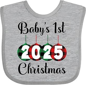 inktastic Babys 1st Christmas 2025 Baby Bib