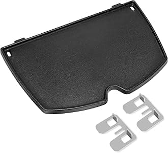 Utheer 6558 Cast Iron Griddle for weber Q1200 Q1000 Series Gas Grills, 12.6 x 8.6 inch Cooking Griddle Plate Replacement Parts for Q100 Q120 Q140 Q1400 Series Gas Grills Accessories