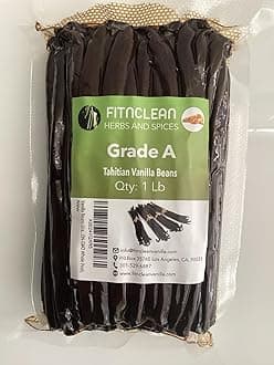 16oz Tahitian Vanilla Beans Grade A. 6"-7" Bulk for Extract, Cooking and Baking by FITNCLEAN VANILLA| 1Lb Fresh Gourment Natural NON-GMO Whole Pods