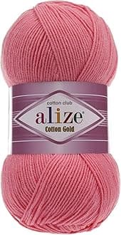 55% Cotton 45% Acrylic Alize Cotton Gold Yarn 1 Skein/Ball 100 gr 360 yds (33-Candy Pink)