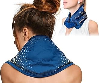 Neck Shoulder Ice Pack Wrap for Pain Relief Reusable Hot and Cold Gel Ice Pack - Knee, Back, Head, Eyes, Elbow, Hip - Leak Proof Post Surgery Heat & Cold Therapy Compress by FIGHTECH (Neck, Single)