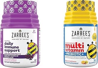 Kids Daily Immune Support & Kids Multivitamin + Probiotic Multipack, Immune Support Gummies with Elderberry, Vitamin C & Zinc, 42 ct, & Children's Vitamins + Probiotic Gummies, 70 ct, 2 Items