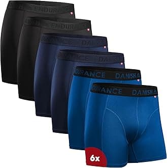Mens Boxers, Anti Chafing Underwear, Long Leg or Regular, Sports Underwear Men, Moisture Wicking, Breathable Running Boxers, 6 Pack