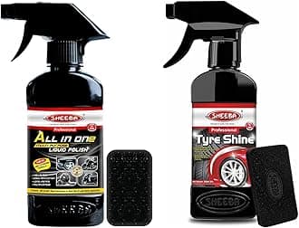 Sheeba All in One Multipurpose Polish (460 ml) & Sheeba SCTS04 Tyre Shine (200 ml)